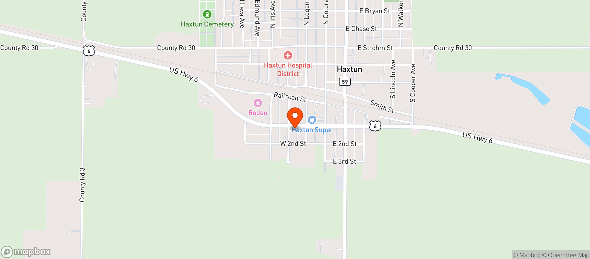 Map showing Prairie Winds Liquors