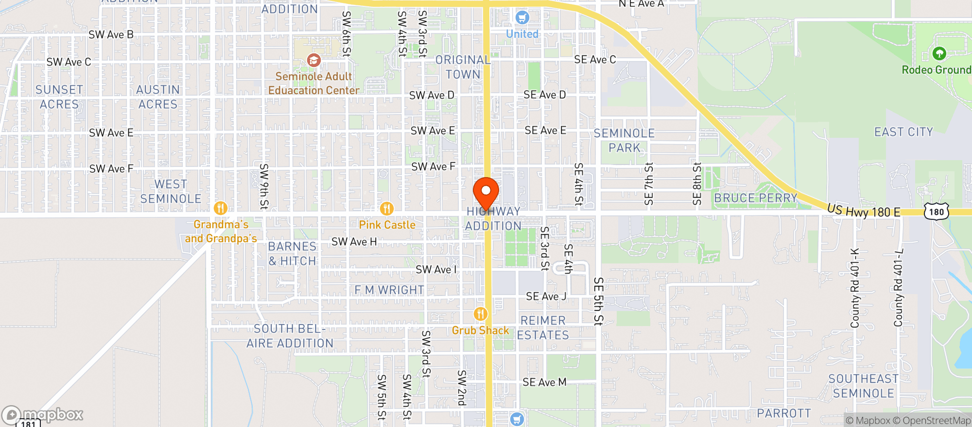 Map showing Allsup's