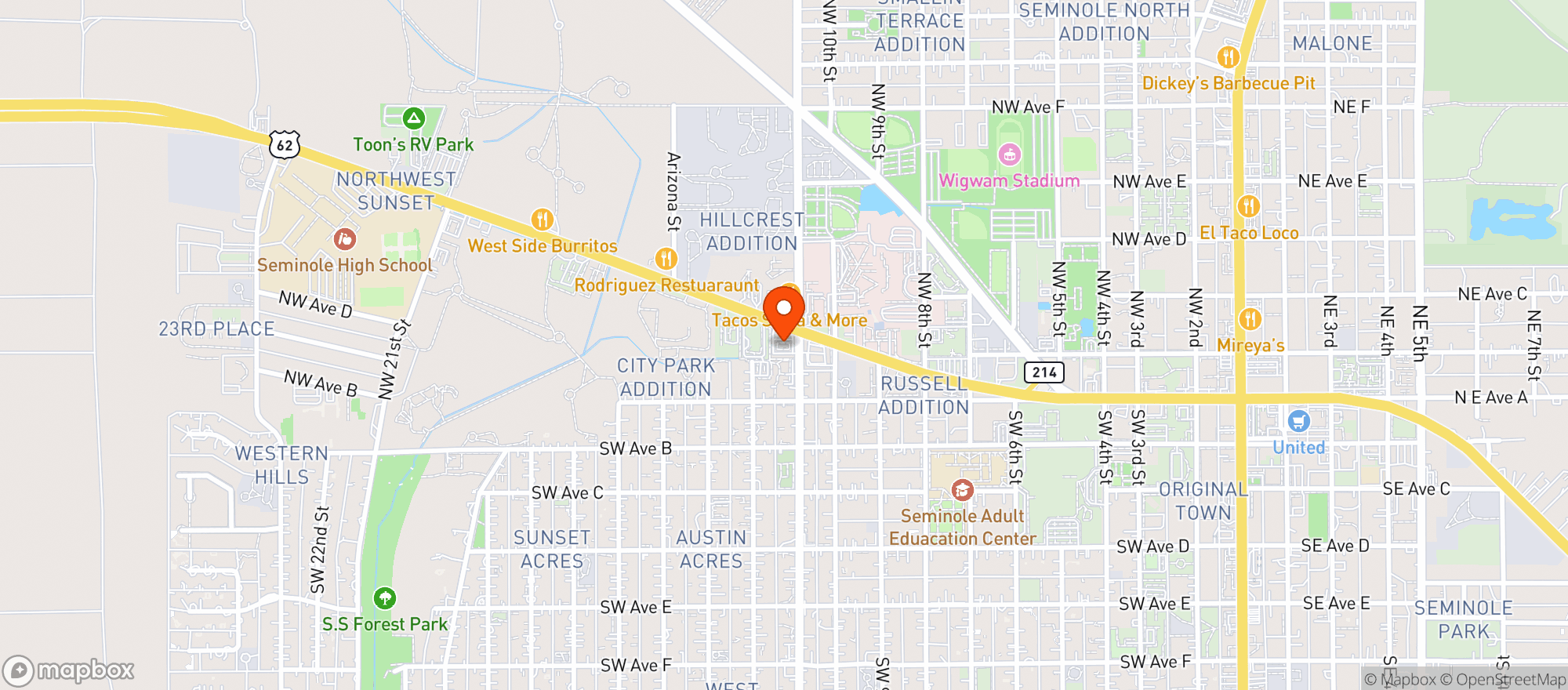 Map showing Allsup's