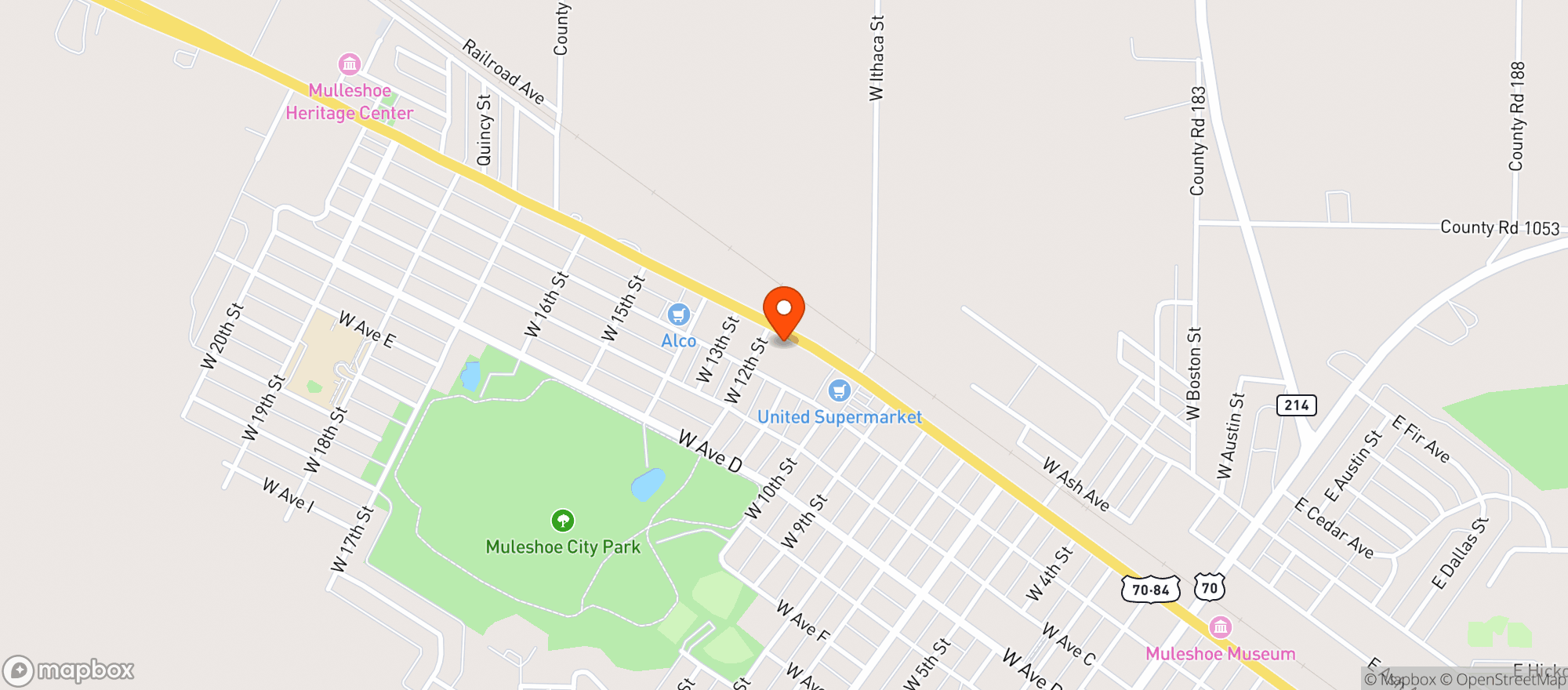 Map showing Allsup's