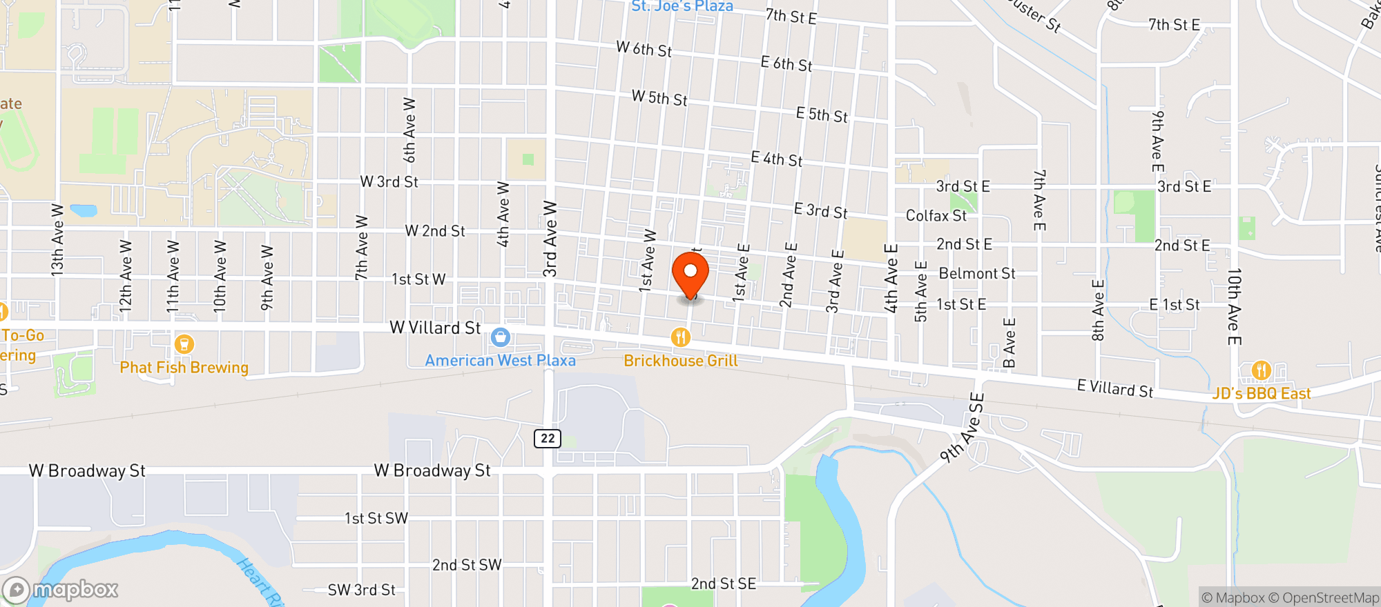 Map showing Esquire Club
