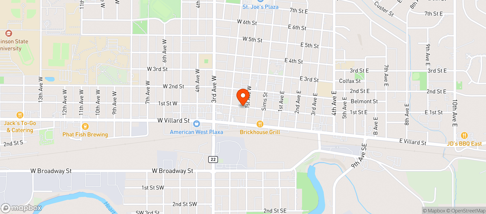 Map showing Rock Bar