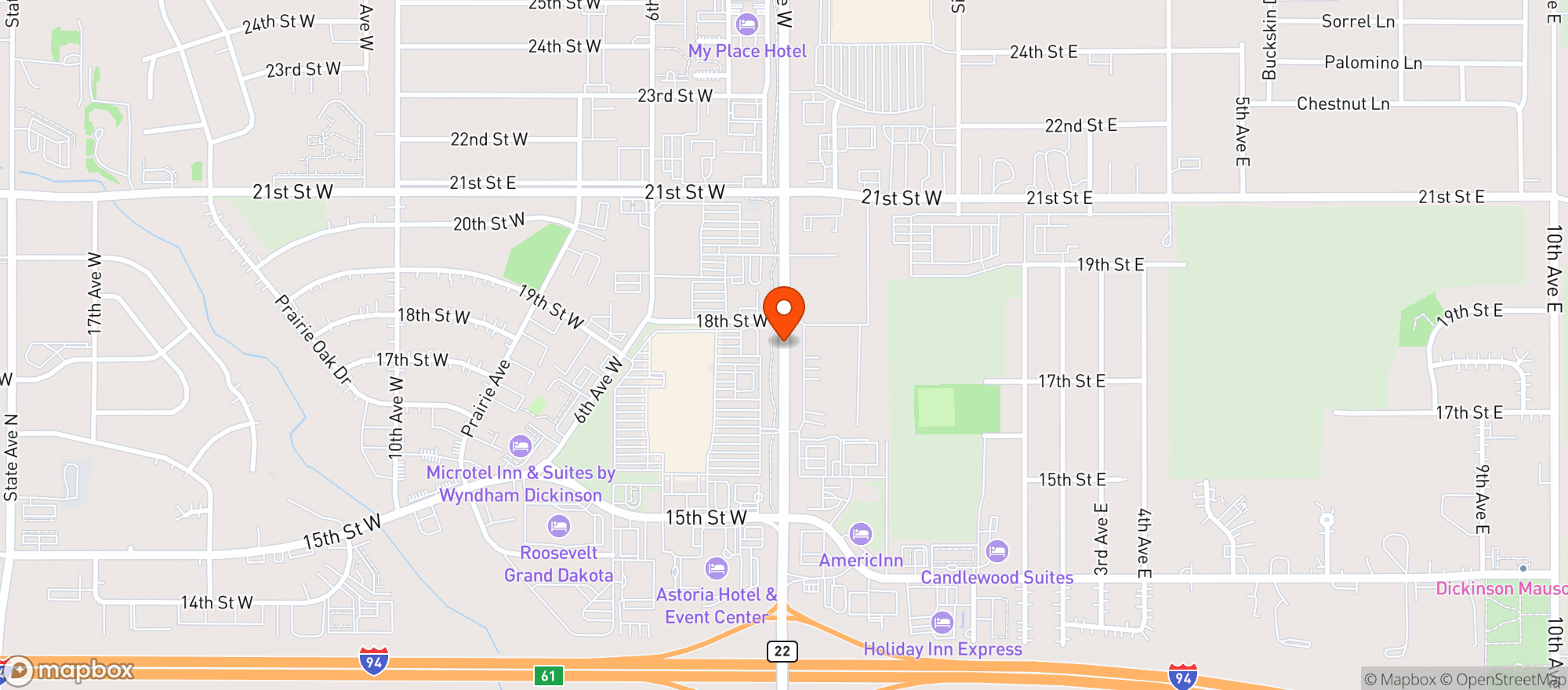 Map showing CASH WISE (DICKINSON)