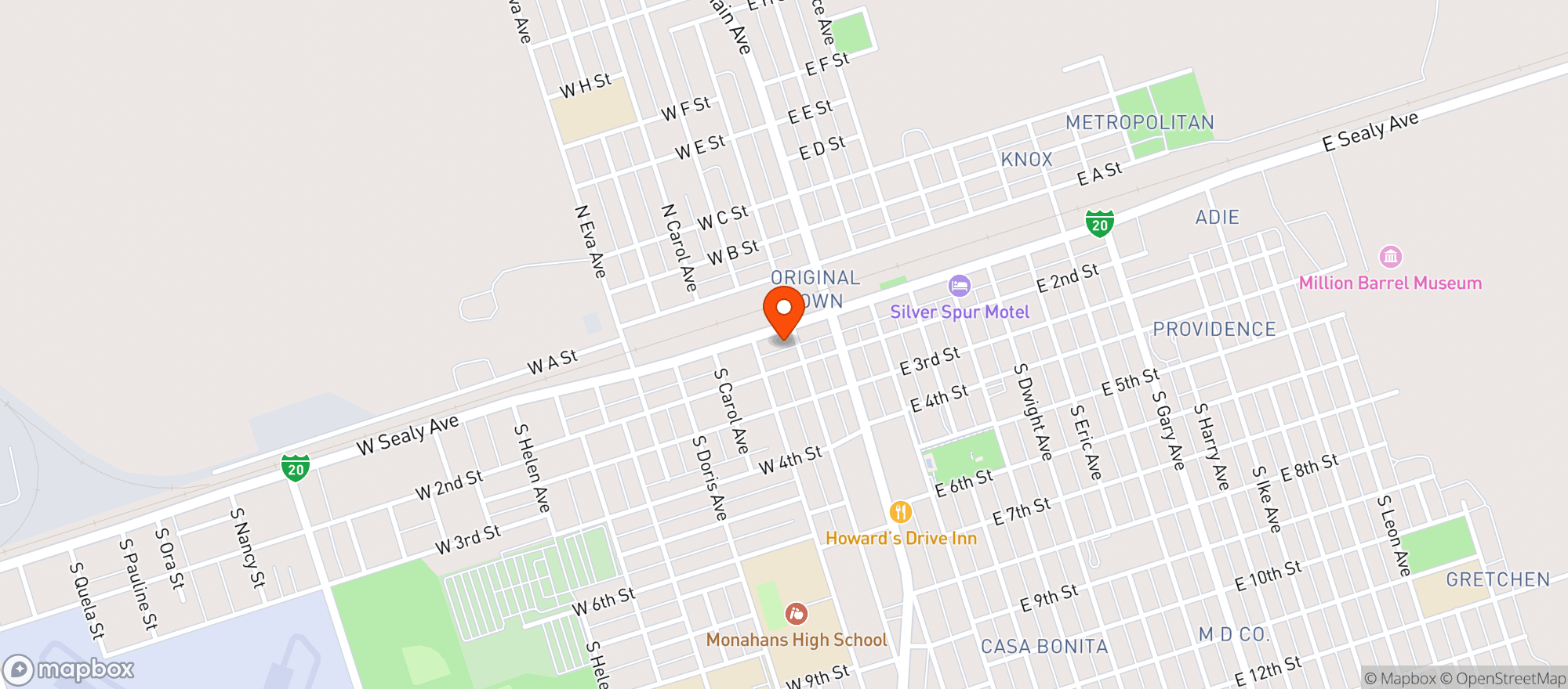 Map showing Allsup's