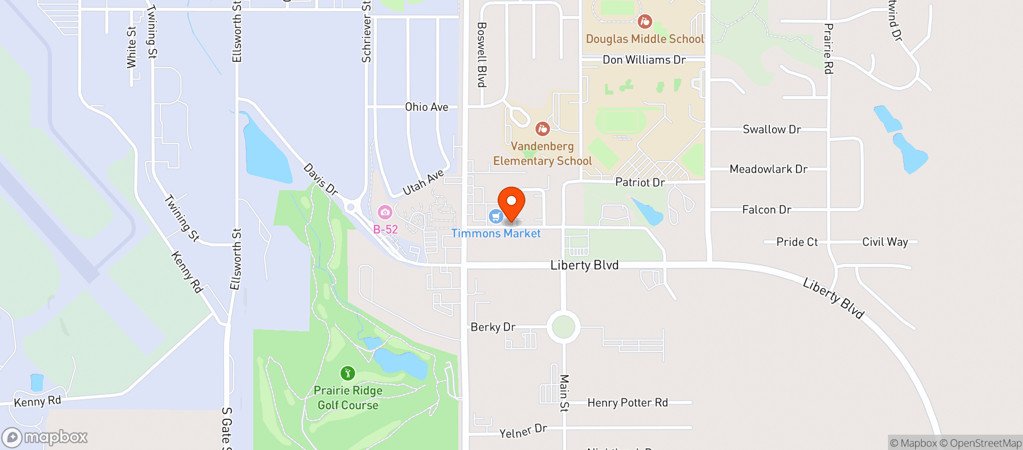 Map showing Lynns Dakotamart