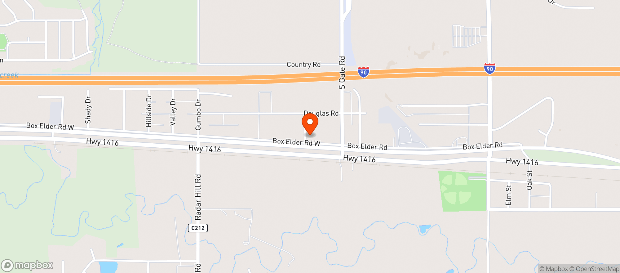 Map showing The Hangar Pub