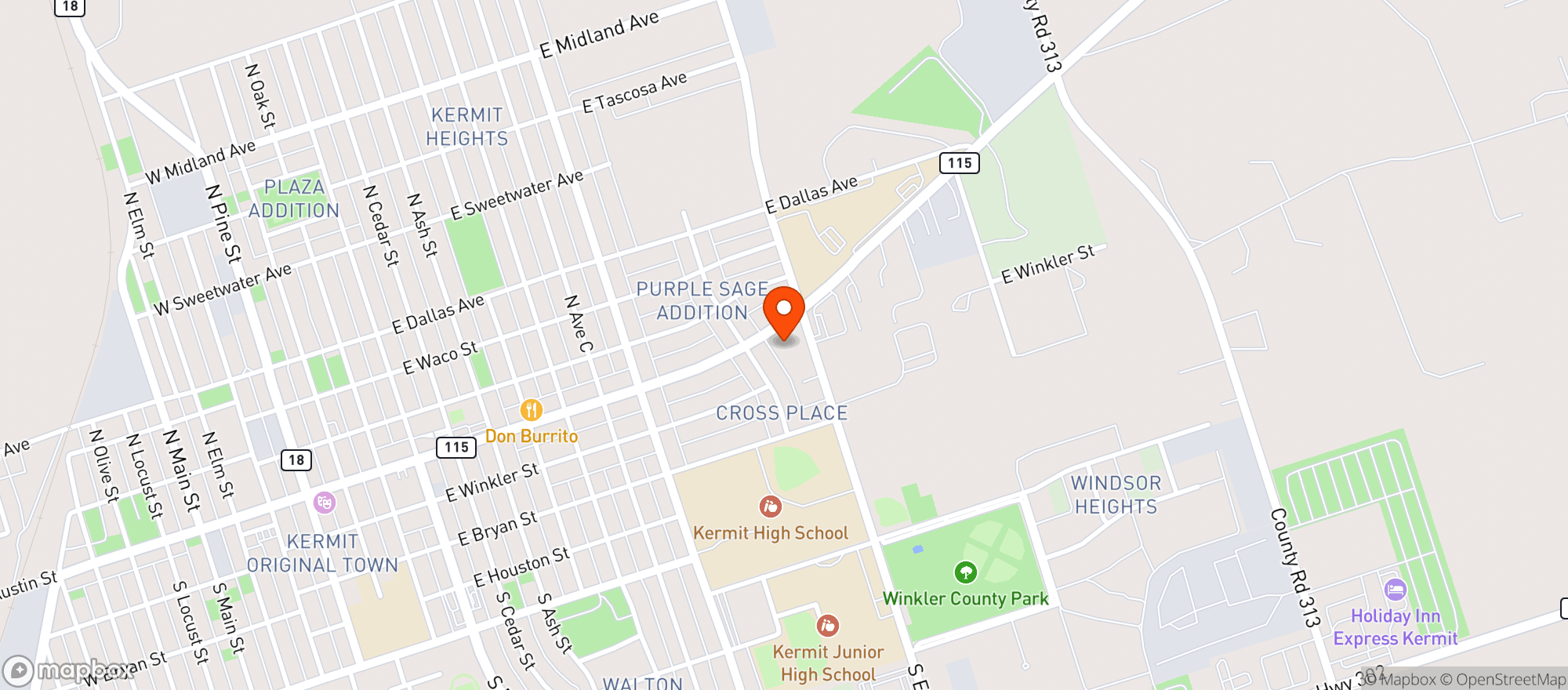 Map showing Allsup's