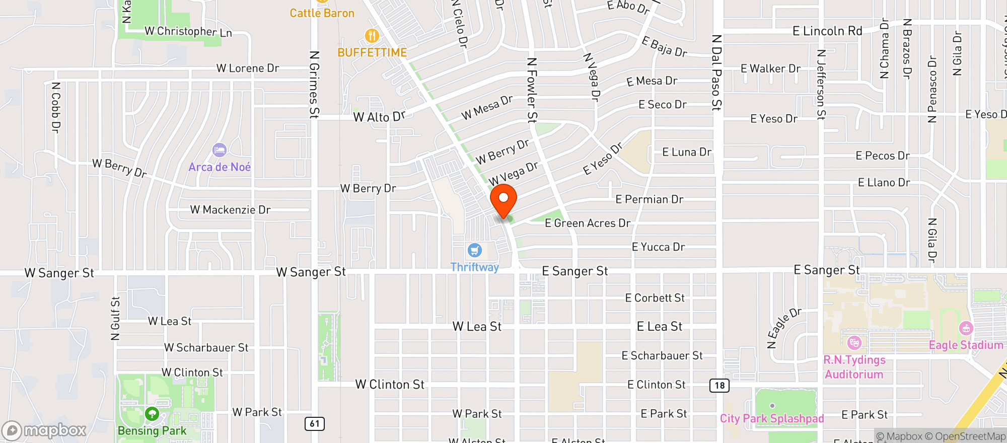 Map showing Walgreens