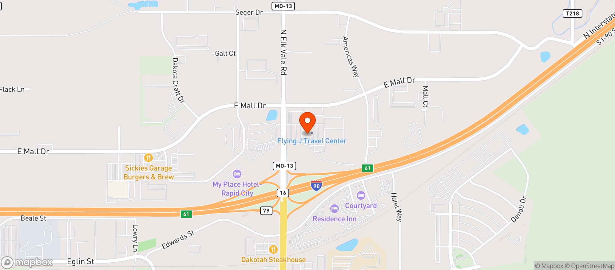 Map showing Truck Stop Lng-exit 61 #53/mg