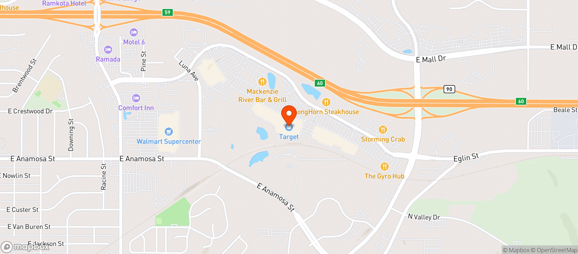 Map showing Target