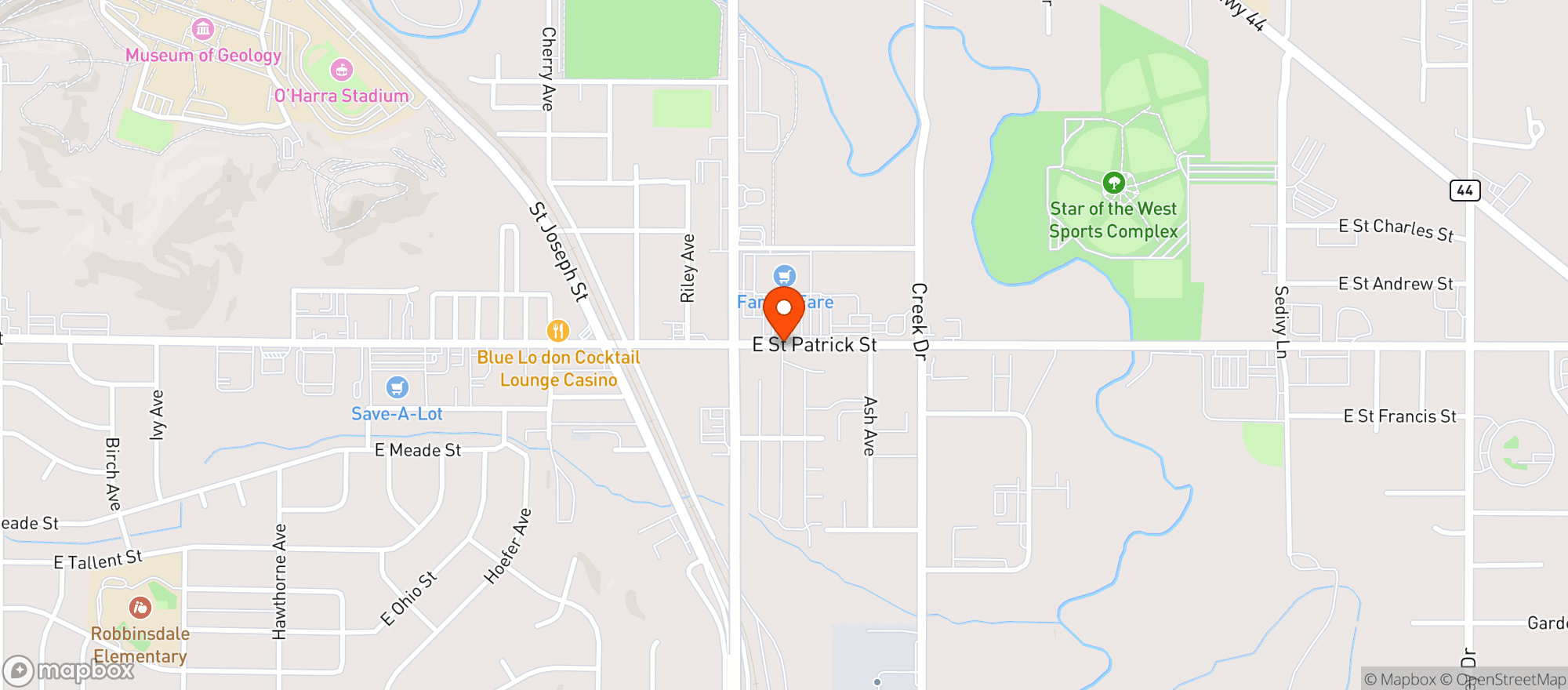Map showing Family Fare Supermarket