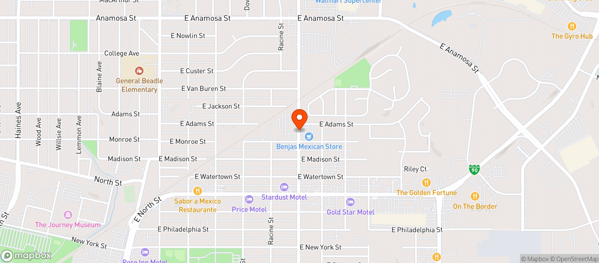 Map showing Lacrosse Street Casino
