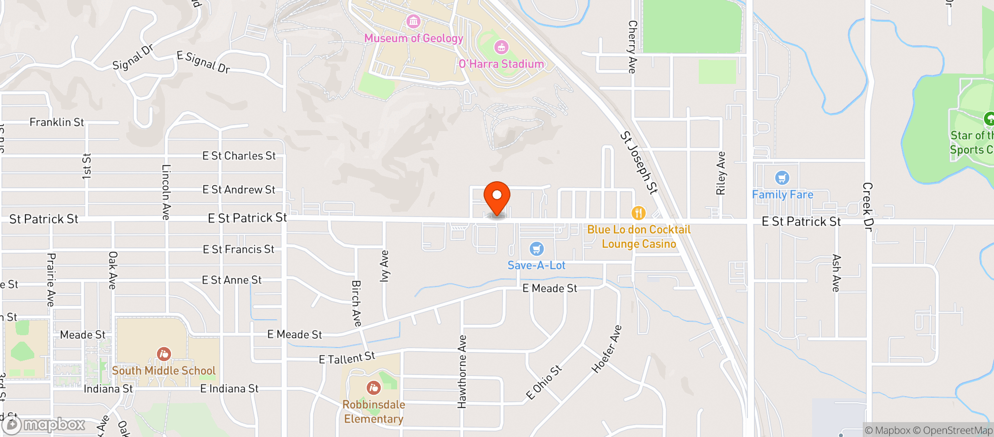 Map showing American Legion