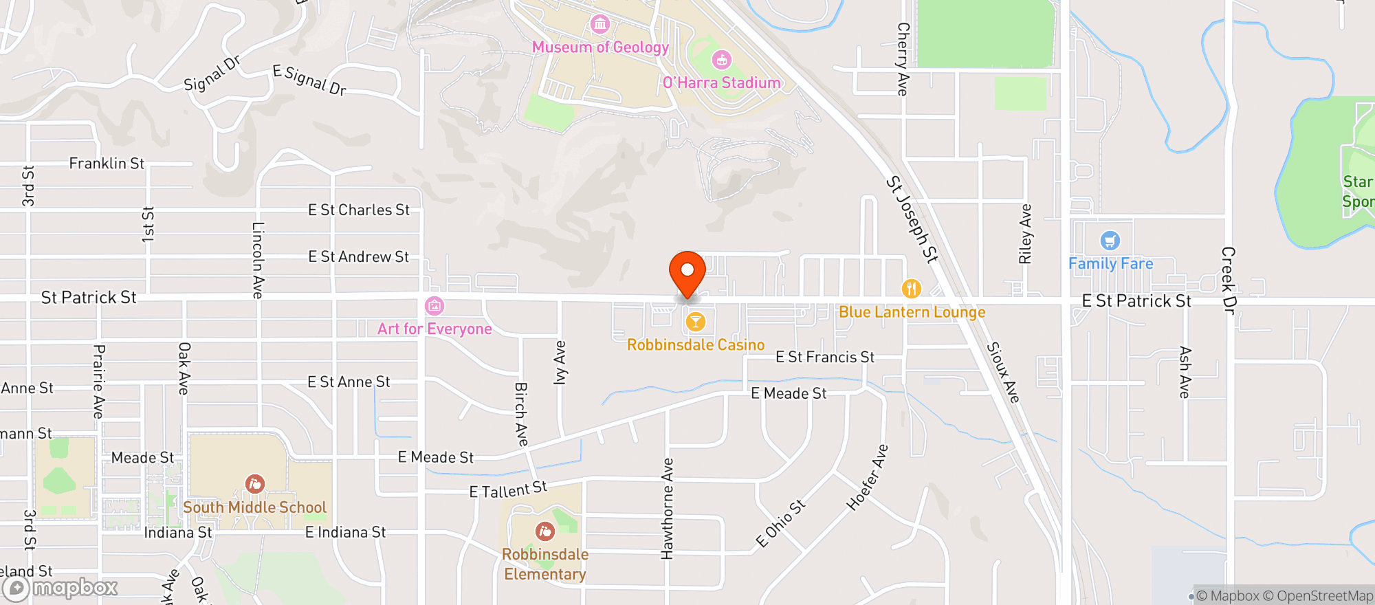 Map showing Robbinsdale Lounge