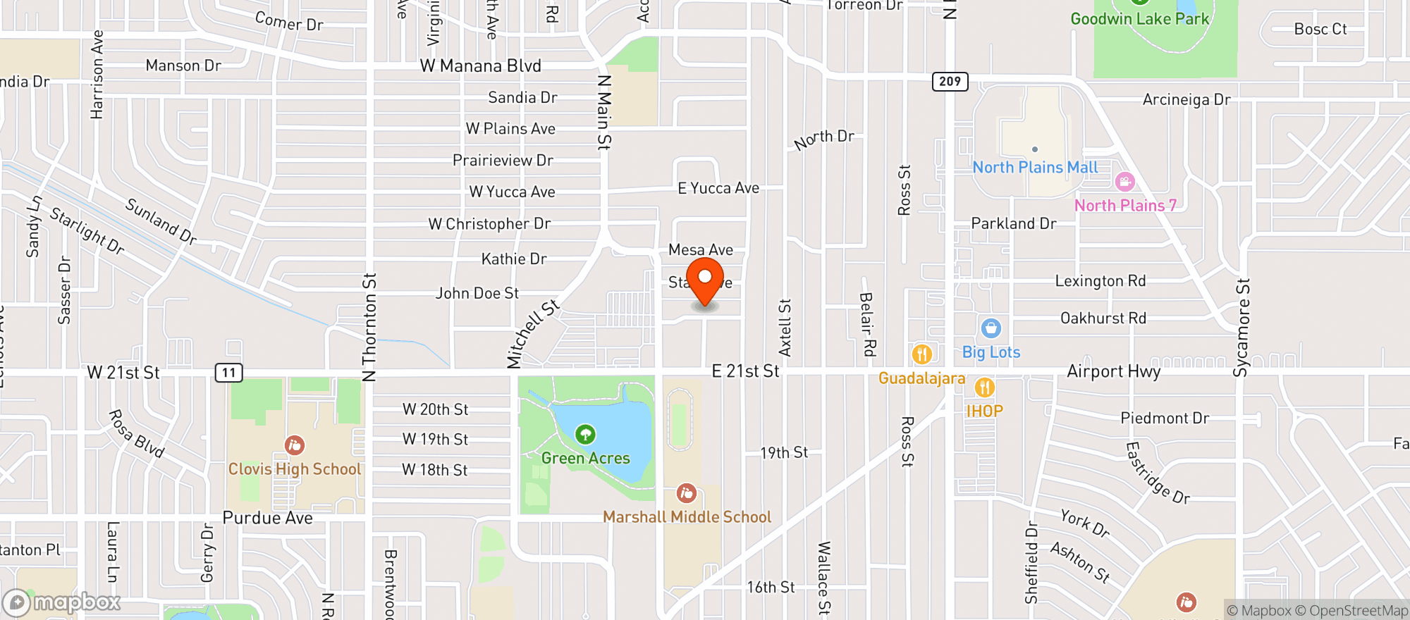 Map showing Hilltop Bottle Shop
