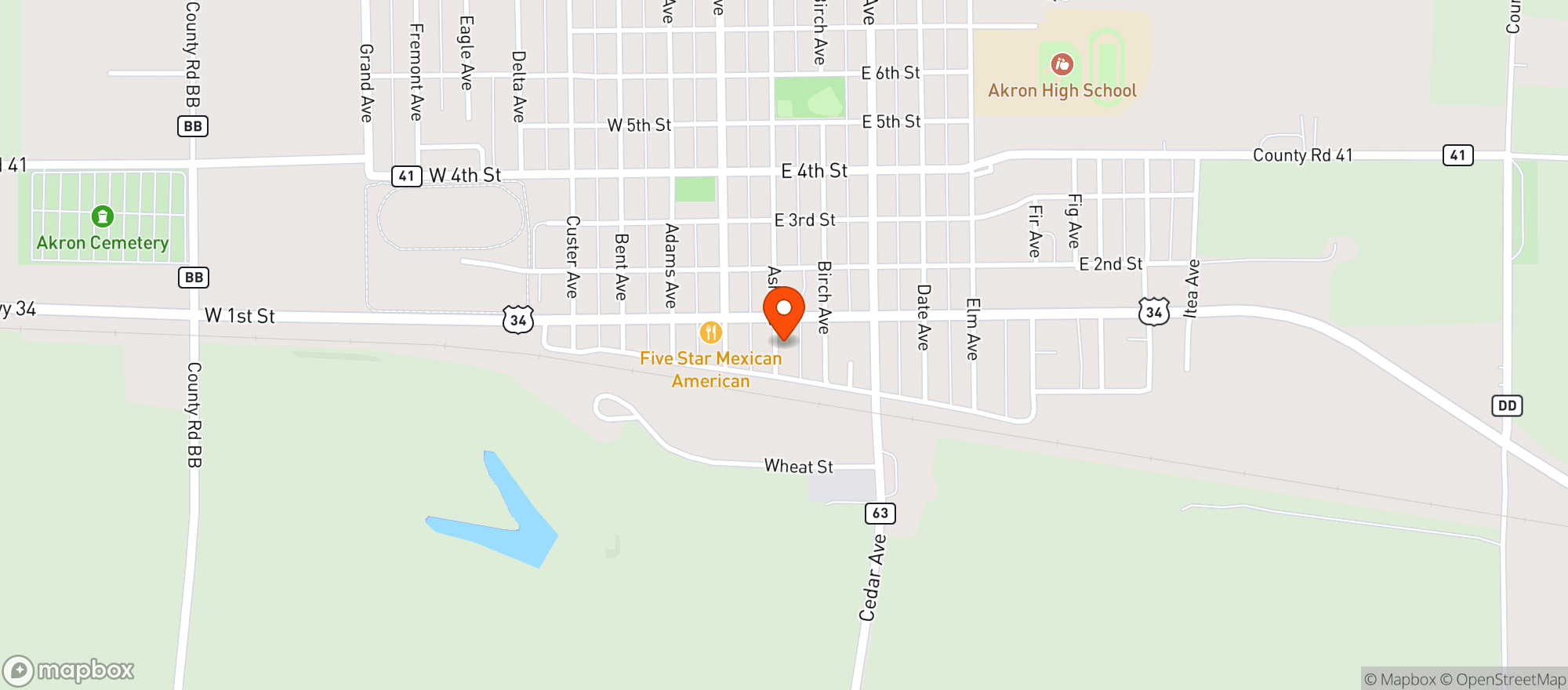 Map showing Odell's Super's
