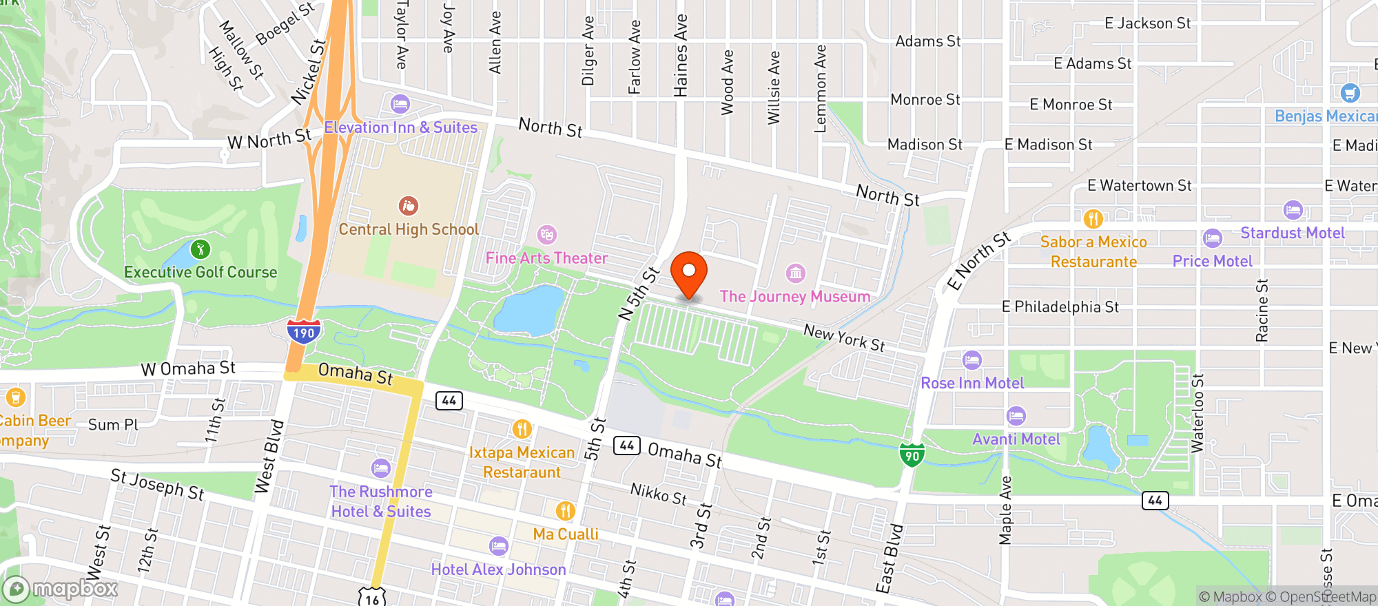 Map showing Time Square Liquor