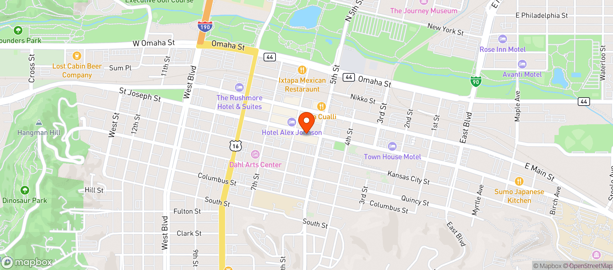 Map showing Hyatt Place