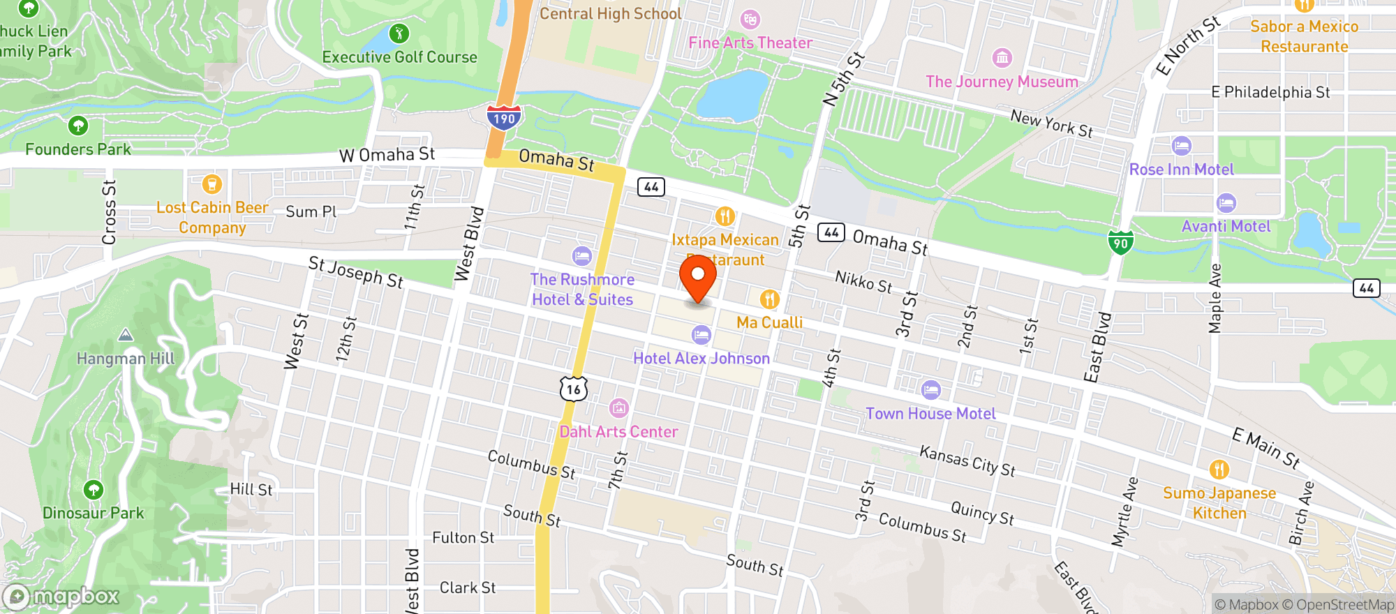 Map showing Delmonico Grill Inc