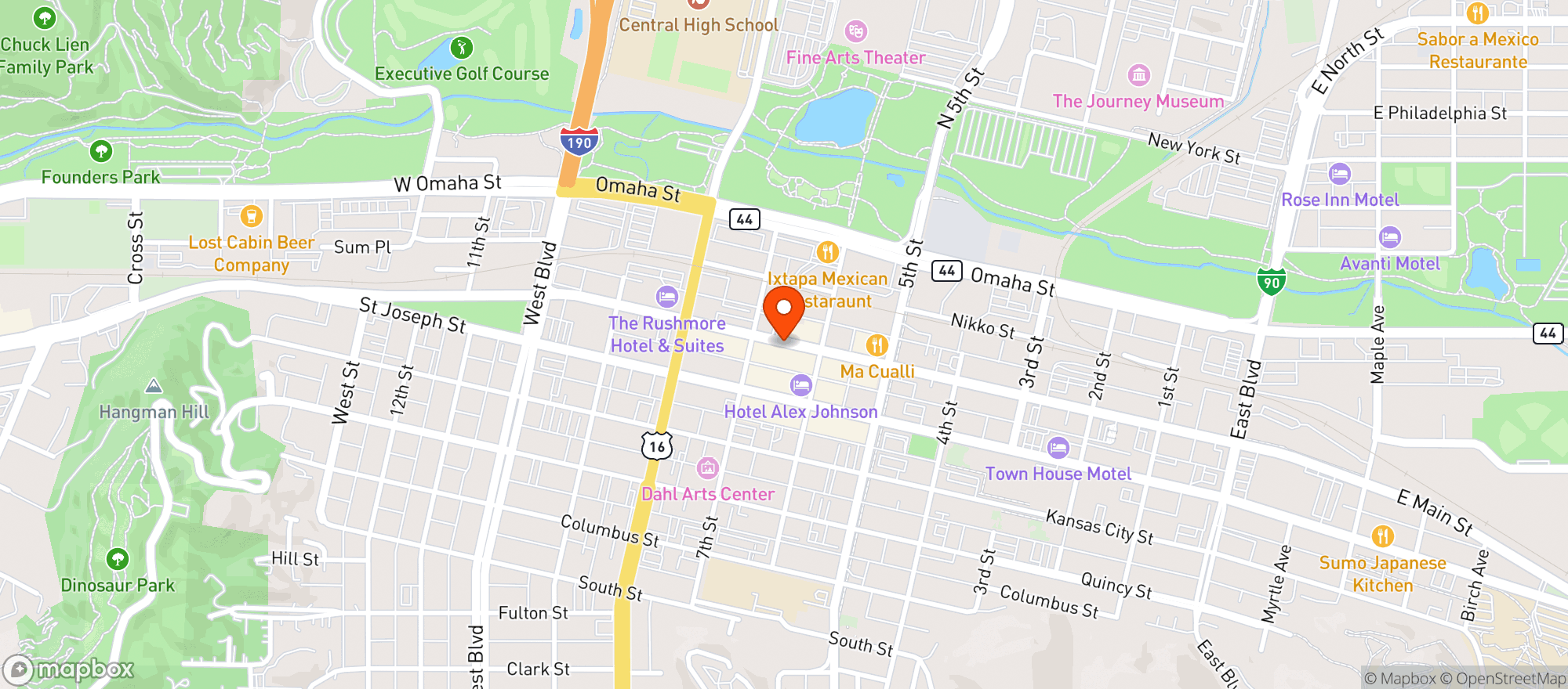 Map showing Sabatinos Italian Ristorante