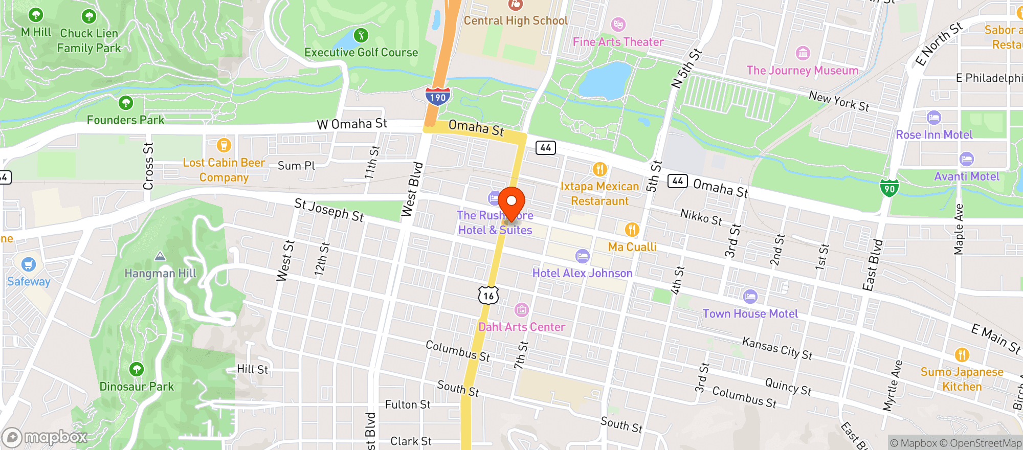 Map showing Press Start