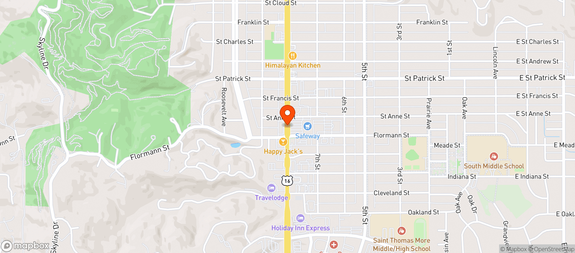 Map showing Safeway Store