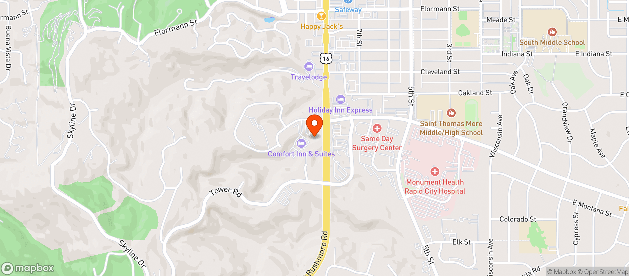 Map showing Ruby Tuesday #6645