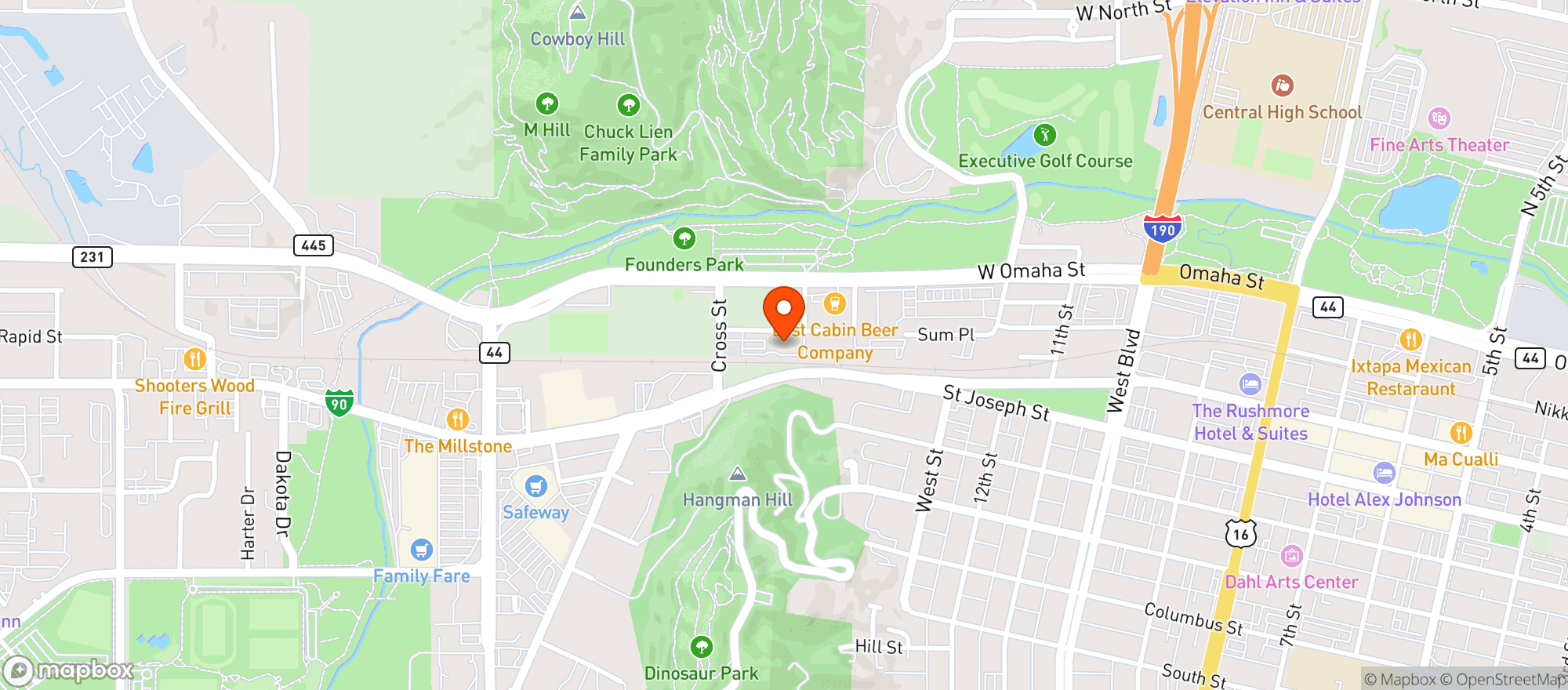 Map showing Dakota Point Brewing