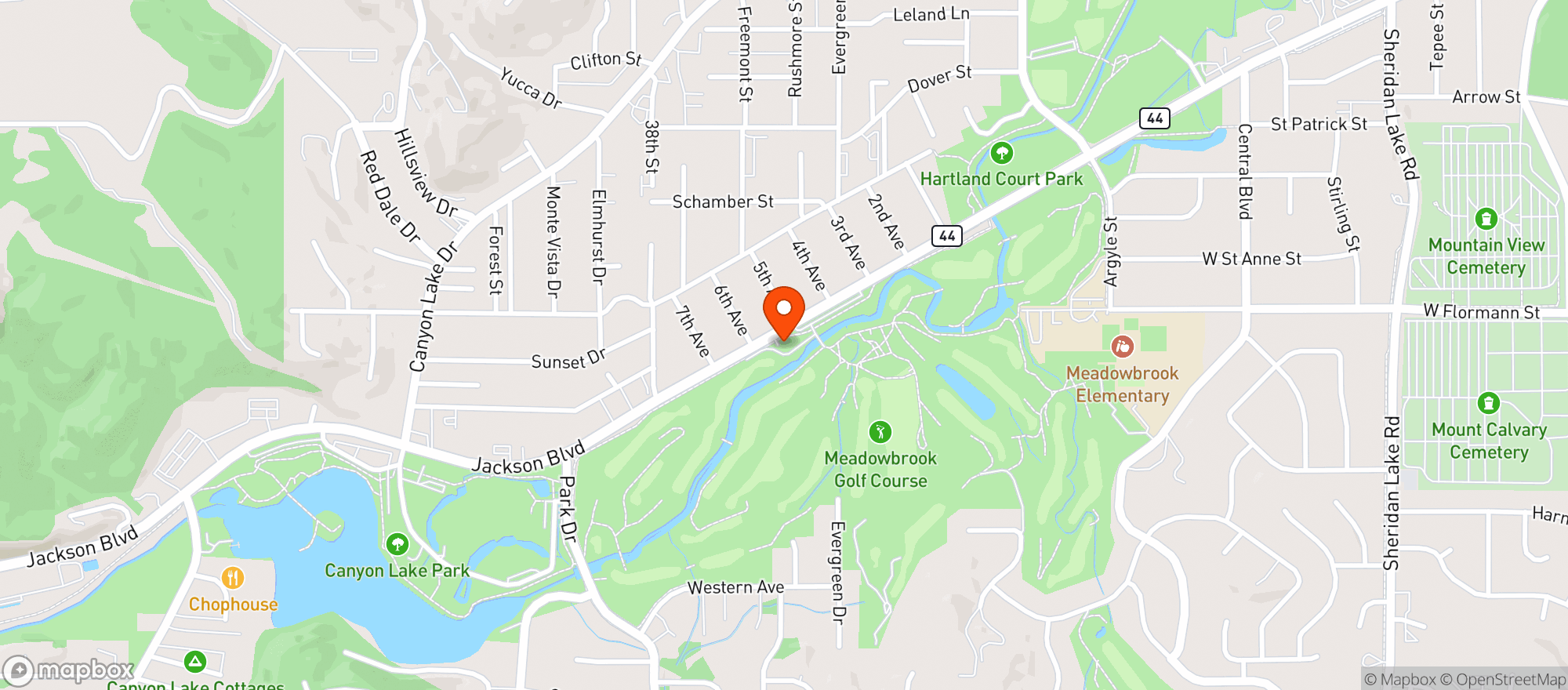 Map showing Meadowbrook Golf Course