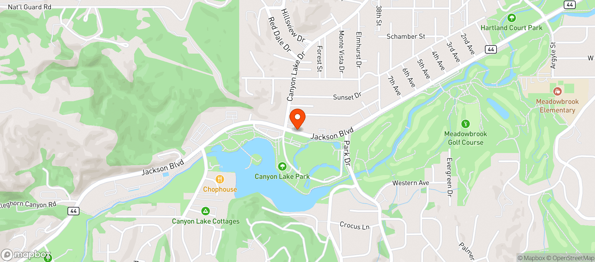 Map showing Canyon Lake Pub Casino