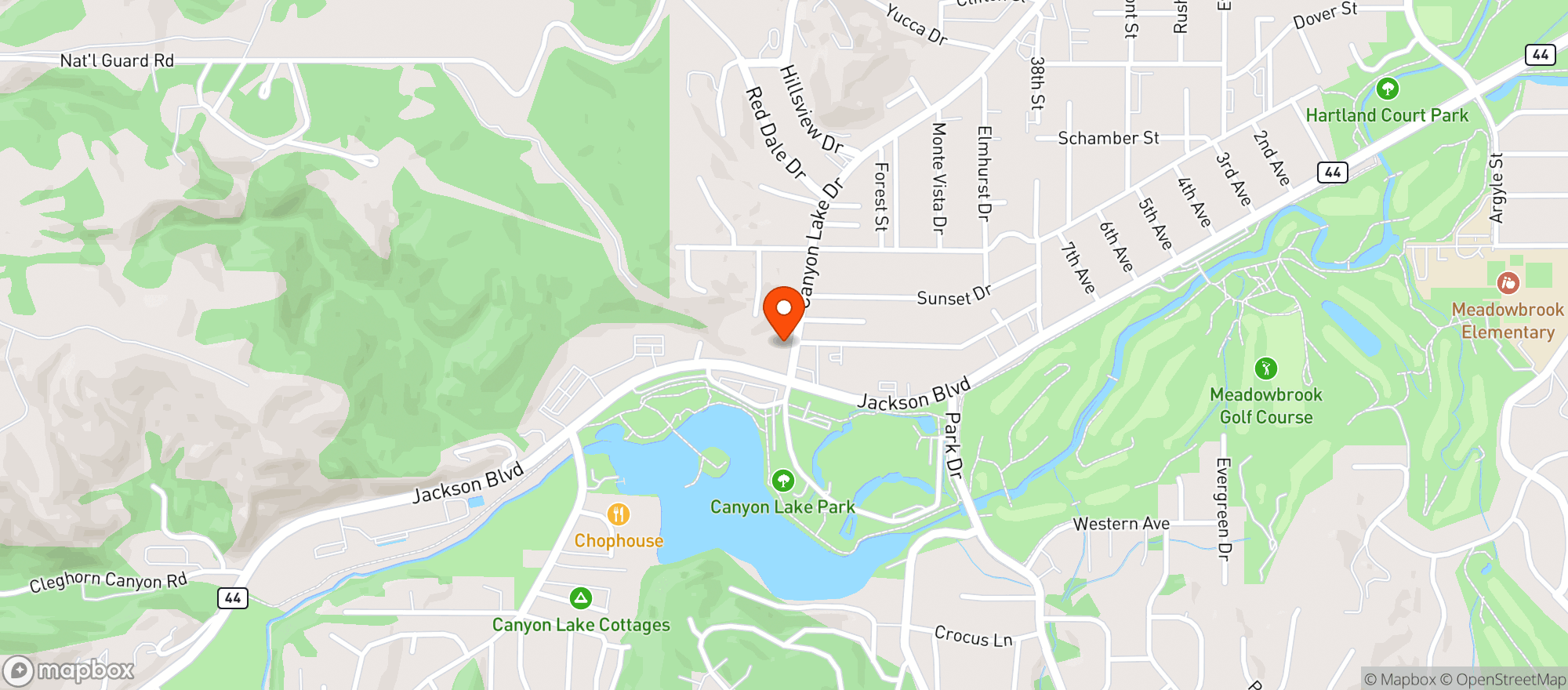 Map showing Canyon Lake Liquors