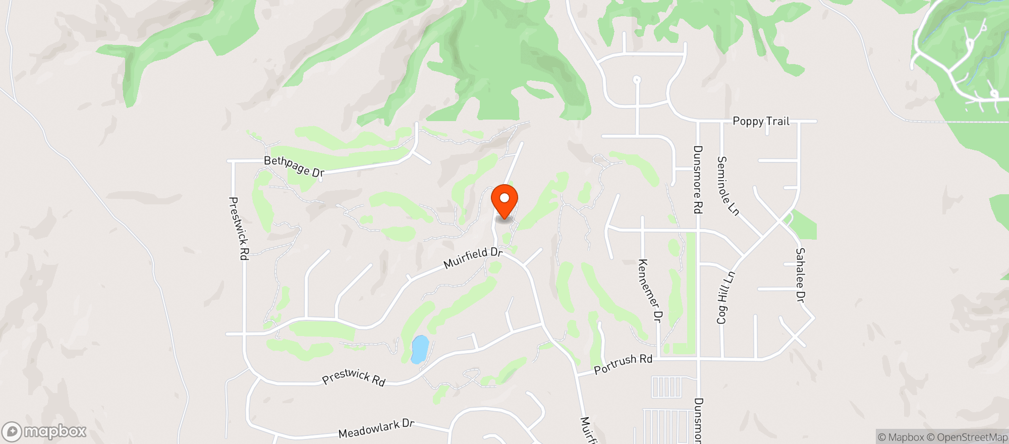 Map showing Red Rock Golf Course