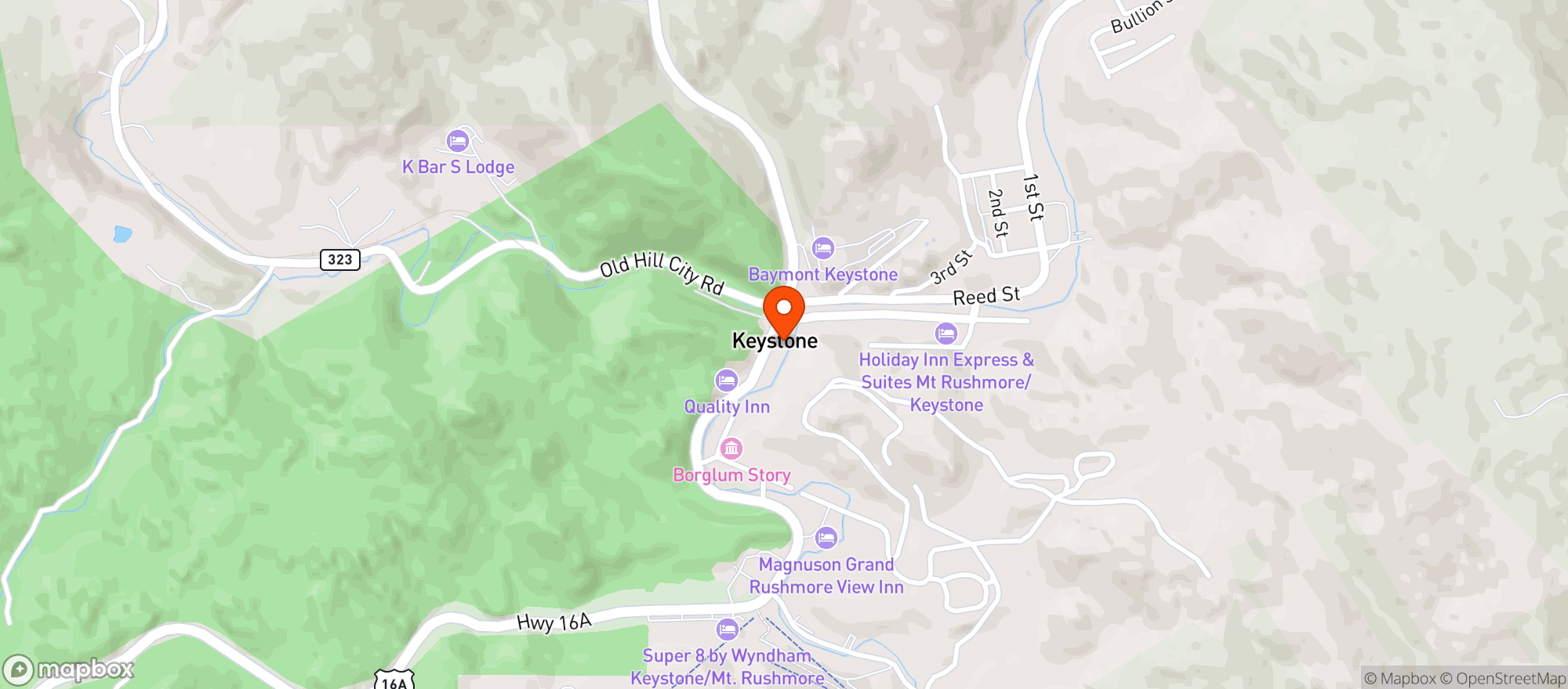 Map showing Ruby House Resturant