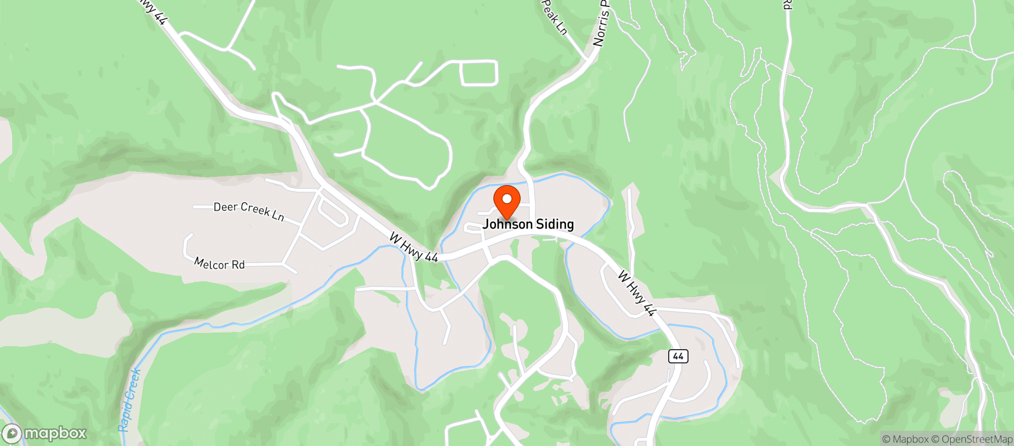Map showing Johnson Siding