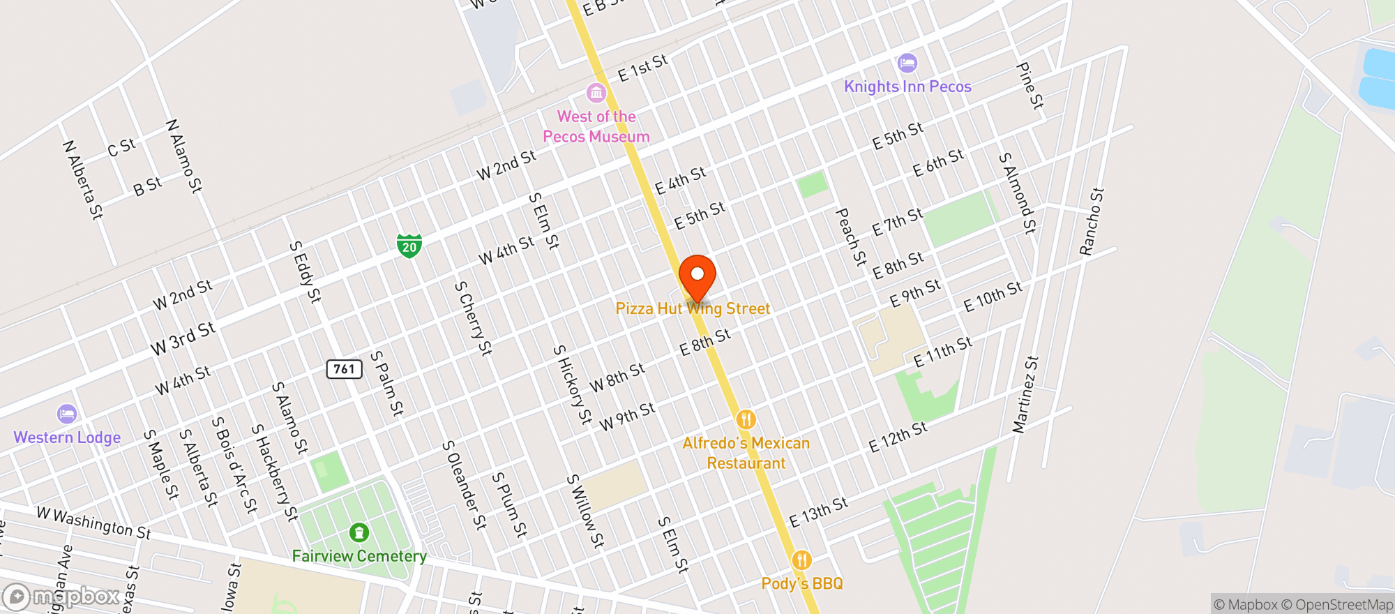 Map showing Allsup's