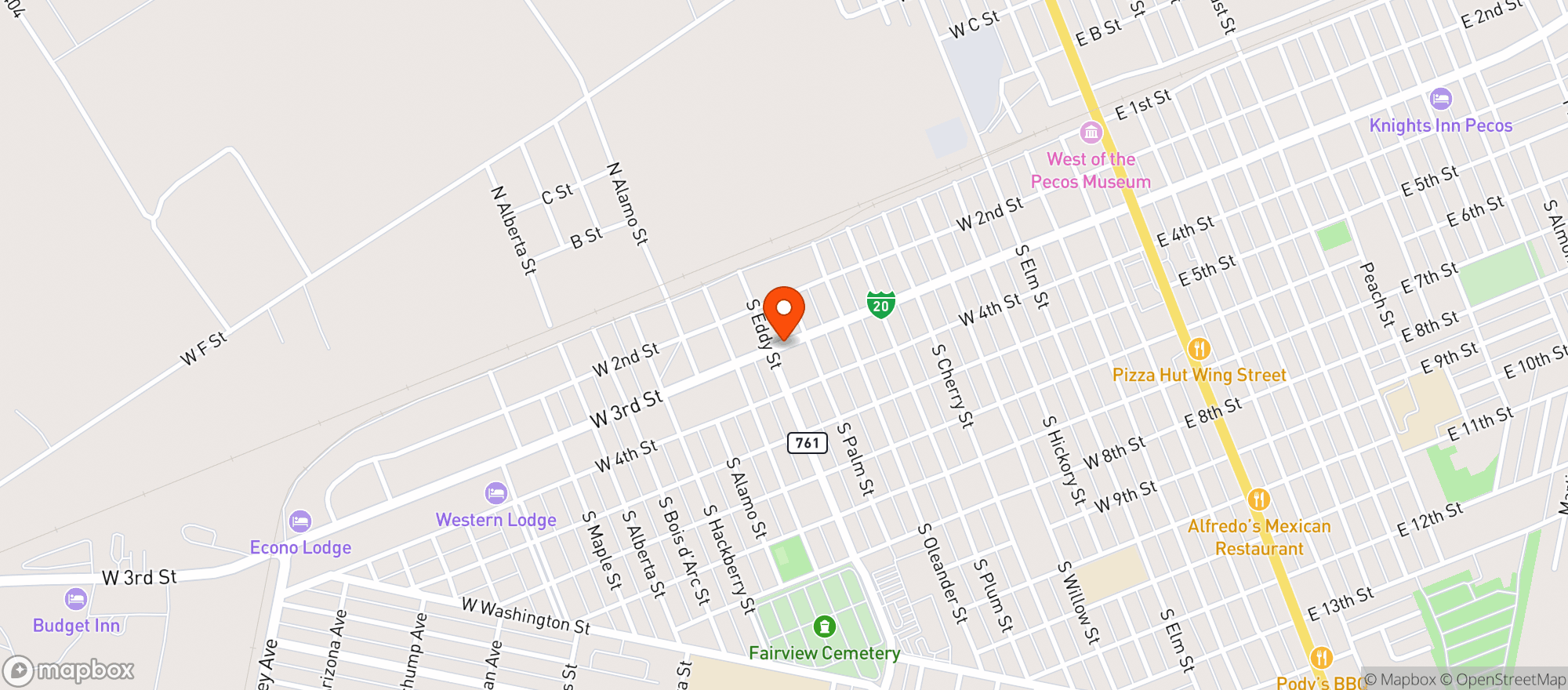 Map showing Kwik Stop