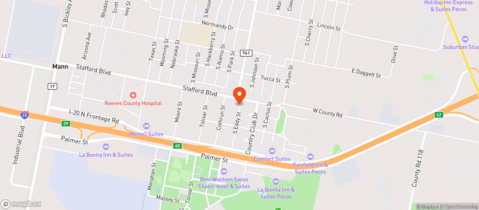 Map showing Allsup's