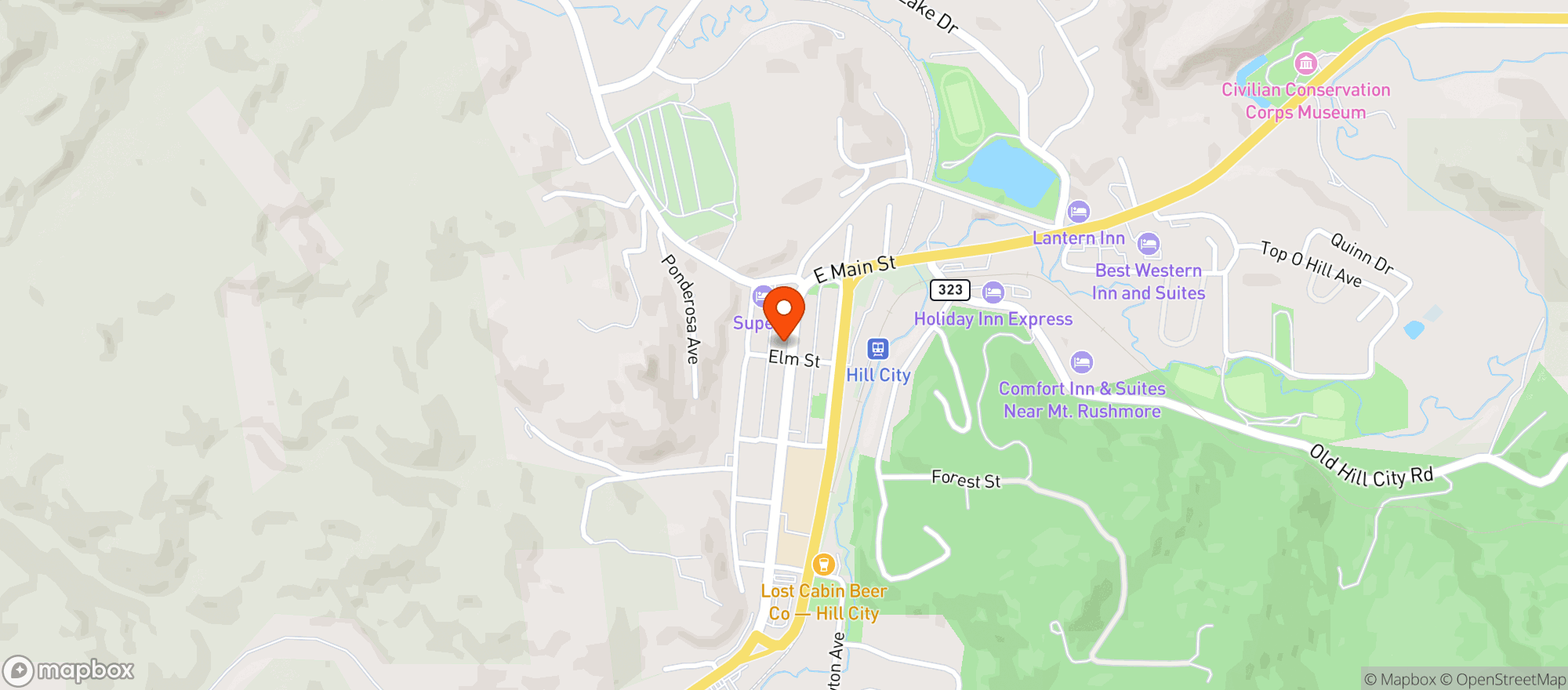 Map showing Alpine Inn