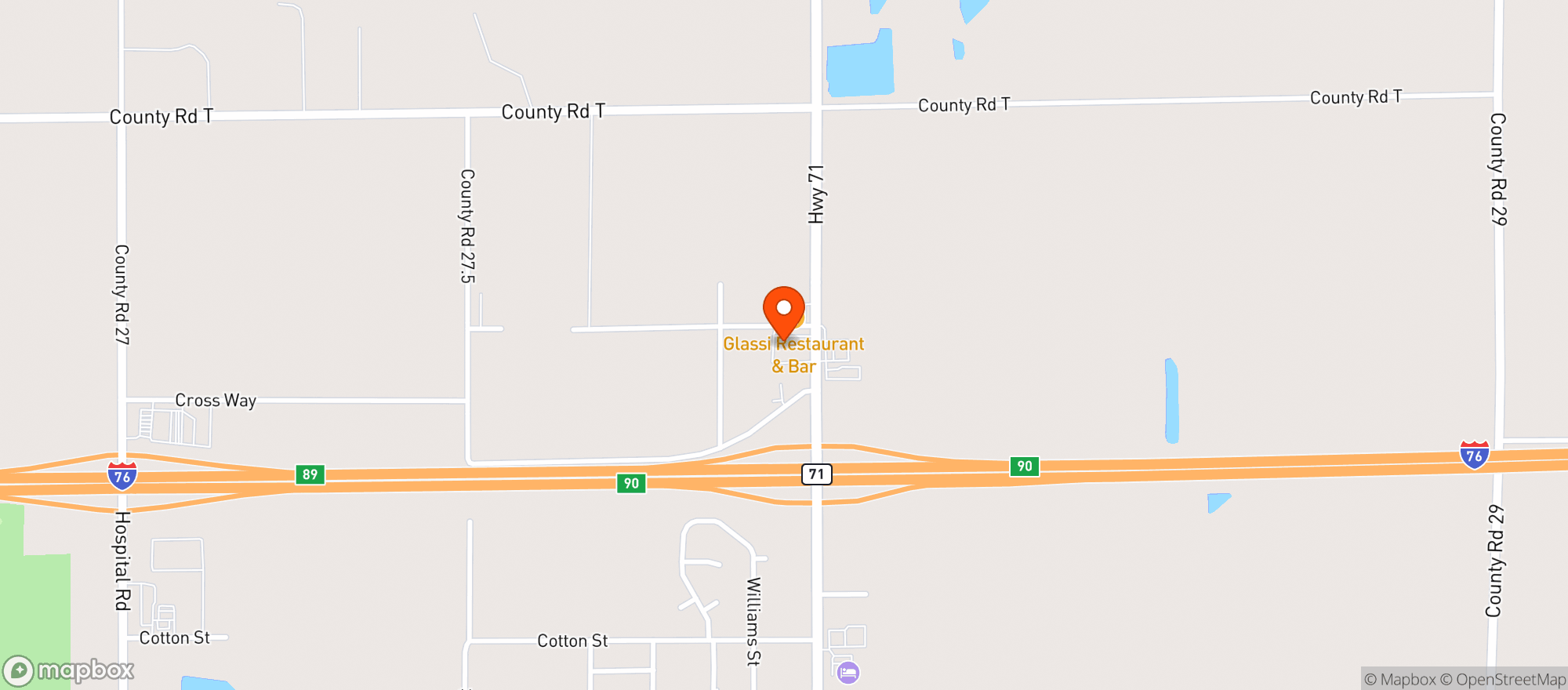 Map showing Brush Travel Stop