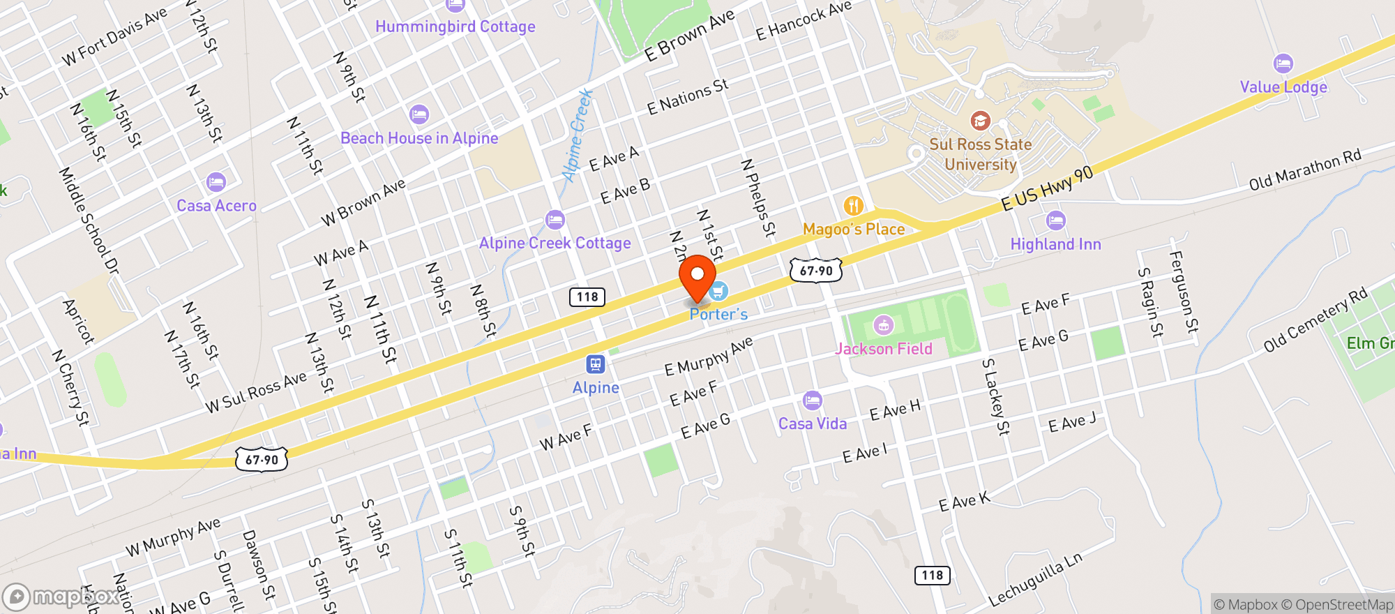 Map showing Traci’s Vapor Emporium