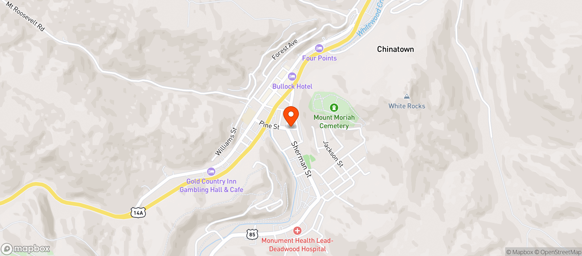 Map showing The Landmark Casino