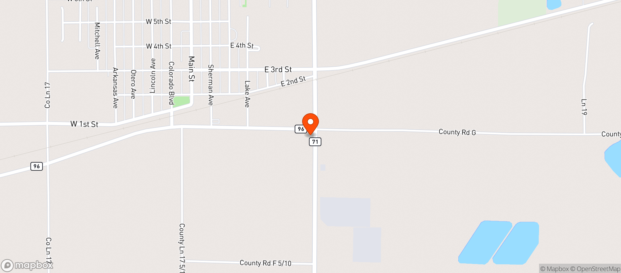 Map showing Corner Post Liquor