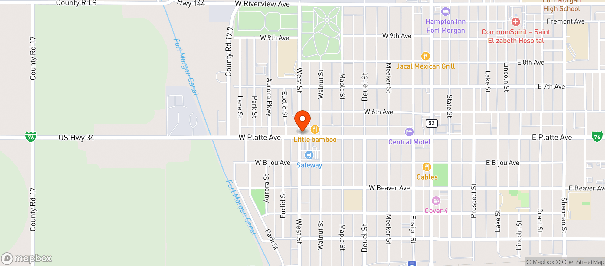 Map showing Village Liquor Store Inc