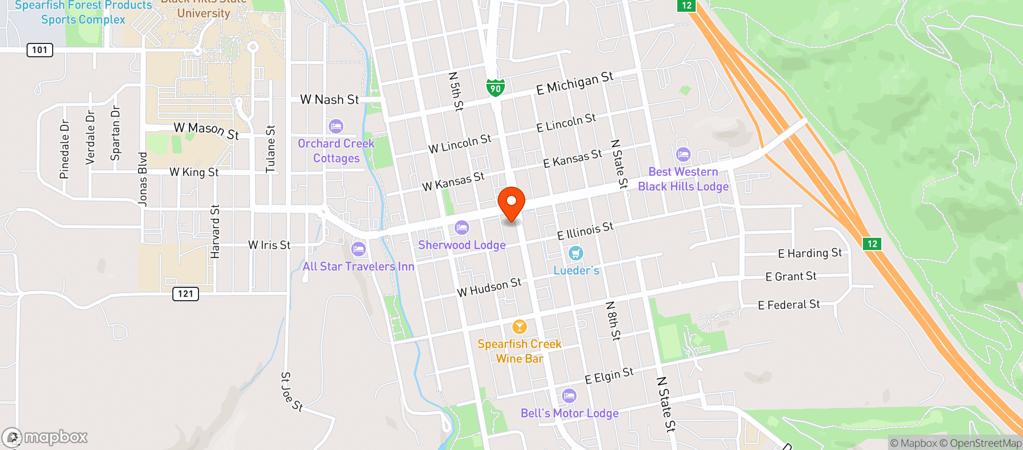 Map showing REDWATER KITCHEN