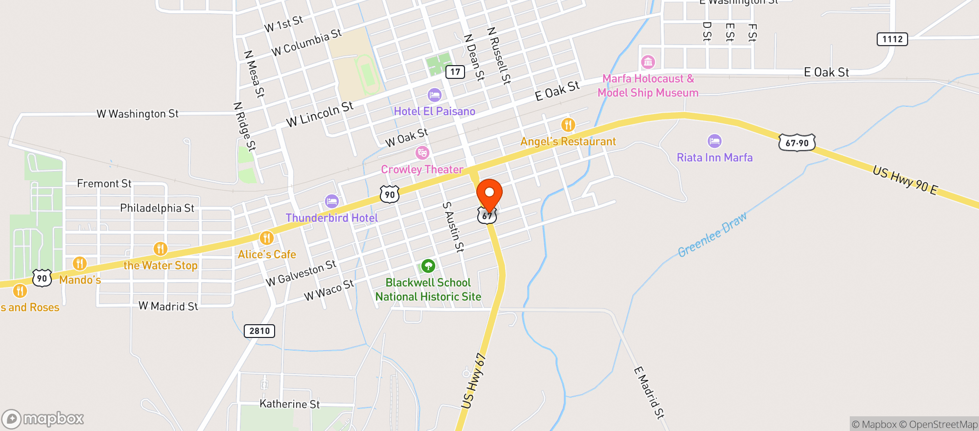 Map showing Cactus Liquors