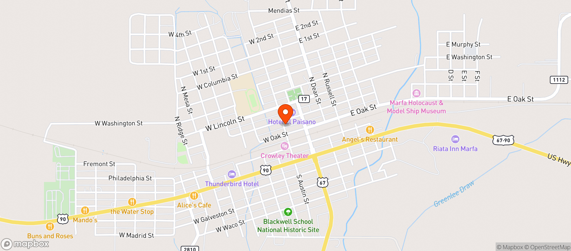 Map showing Alta Marfa