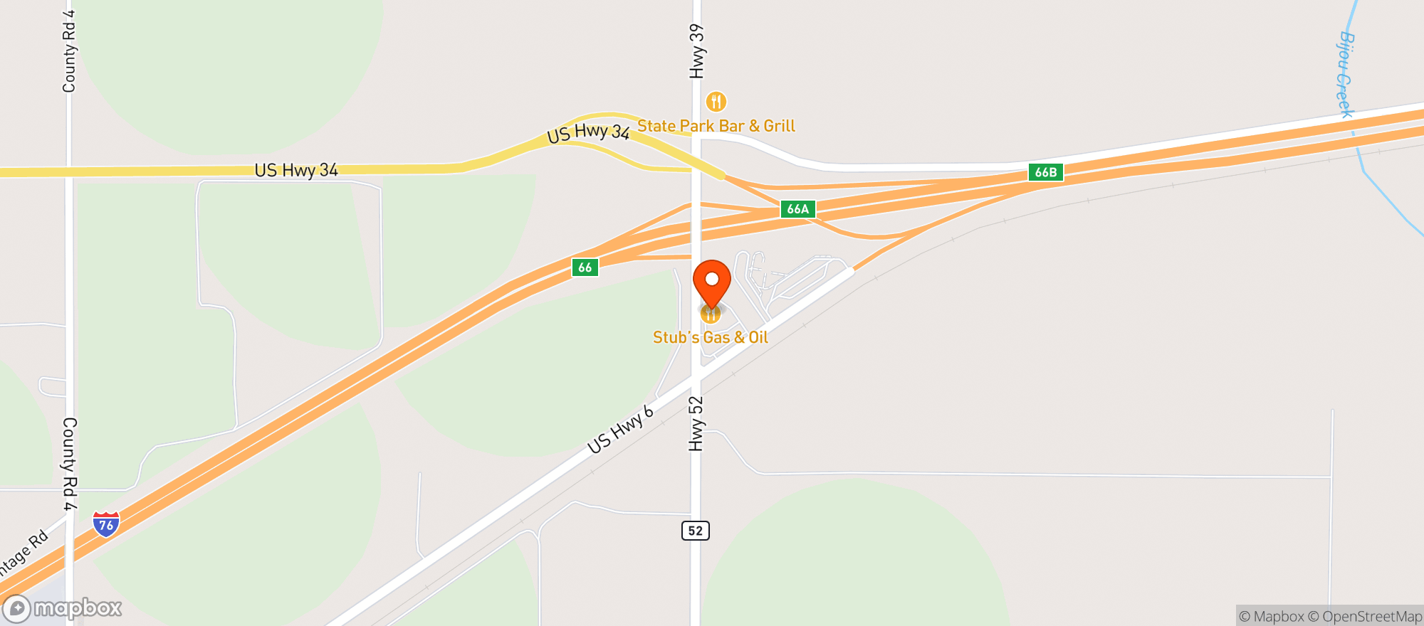 Map showing Stub's Liquor
