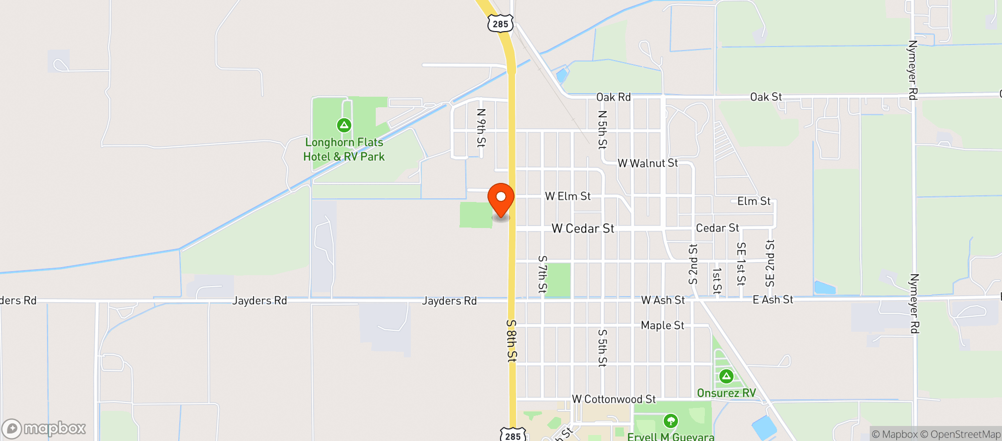 Map showing Allsup's