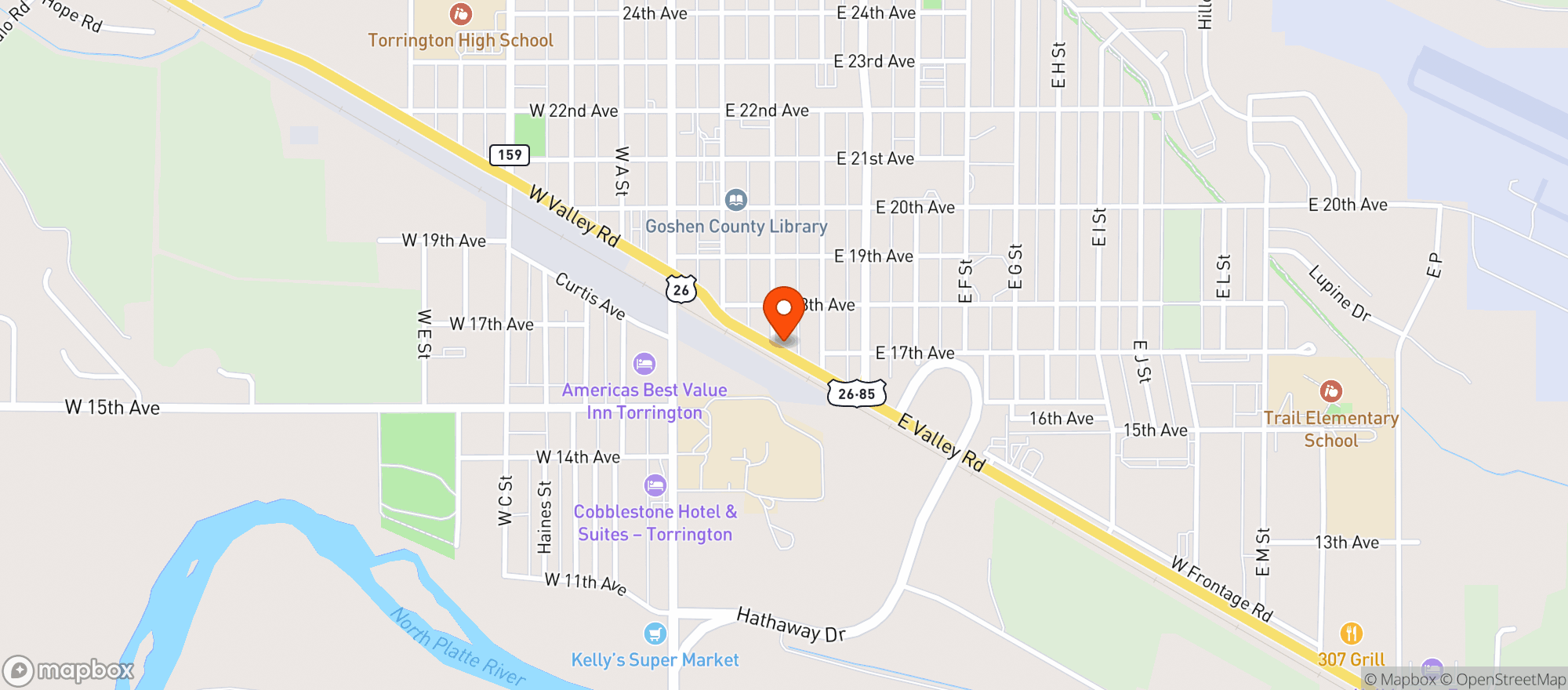 Map showing Cind's CBD and Vape