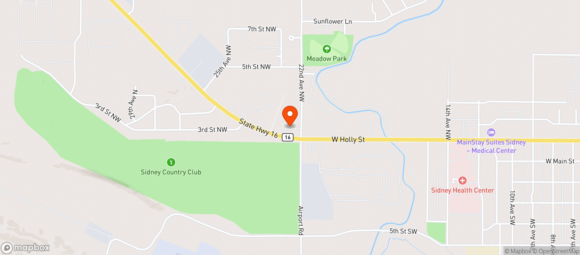 Map showing Millers Corner